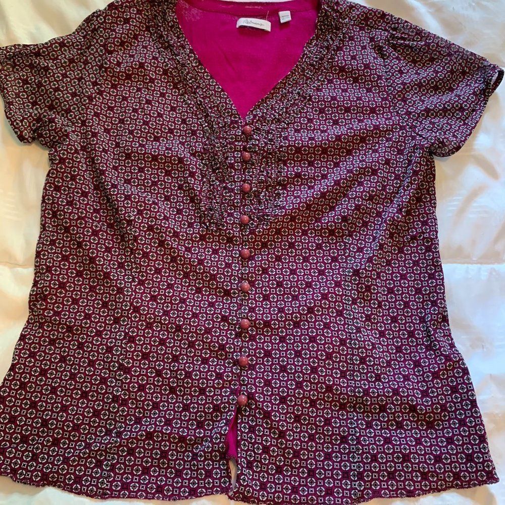 Pretty maroon Blouse, Size XL fits M - Picture 2 of 12